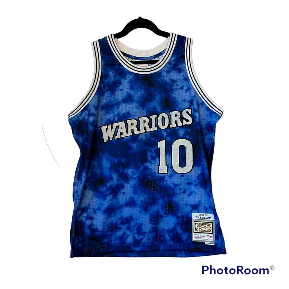 Golden State Warriors Tim Hardaway Mitchell & Ness Blue Galaxy Swingman Jersey